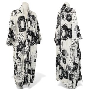 Gershon Bram Oversized Bubble Duster Abstract Circles Crinkle Texture Lagenlook